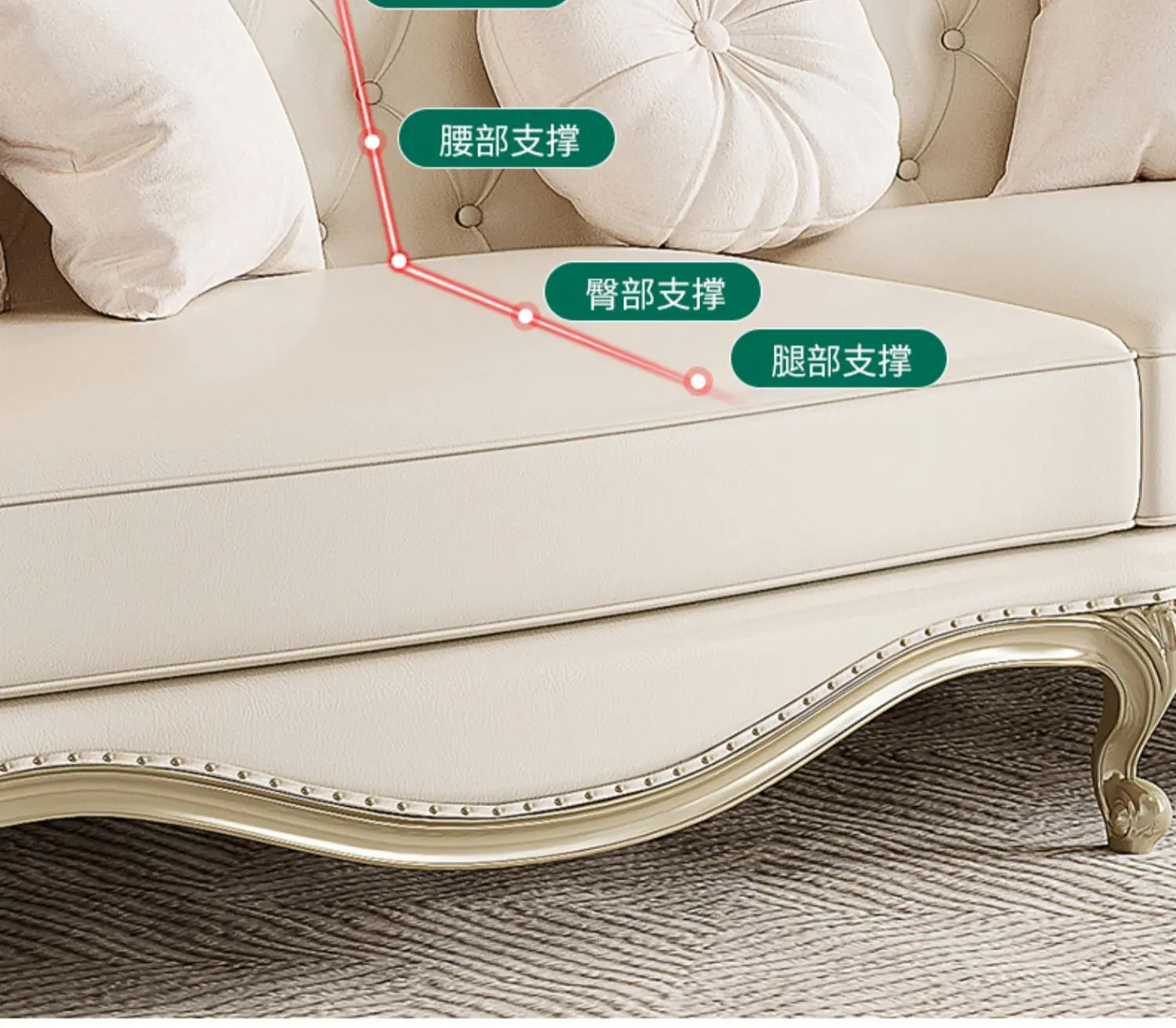 Elegant Individual Sofa Vintage Luxury Glamour Living Room Sofas Chaise Lounge L Shape Couch Wohnzimmer Furniture Home