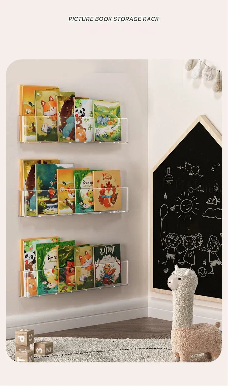Acrylic Picture Book Display Stand, Children's Wall, Albums Record Holder, Reading, Magazine Storage, Hanging Rack