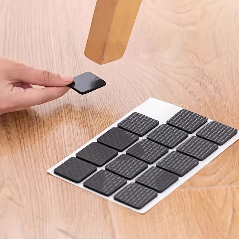 30pcs Black Thick Table and Chair Foot Pads, Scratch Resistant, Silent, Table and Chair Foot Pads, Self-Adhesive Sofa Furniture