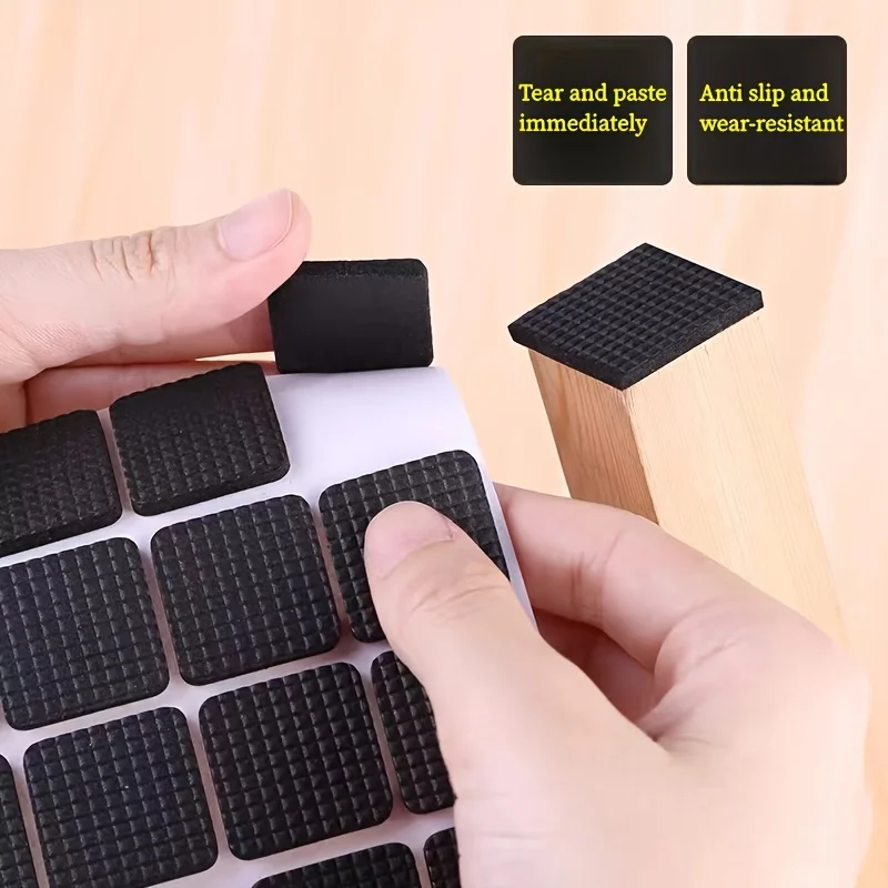 30pcs Black Thick Table and Chair Foot Pads, Scratch Resistant, Silent, Table and Chair Foot Pads, Self-Adhesive Sofa Furniture