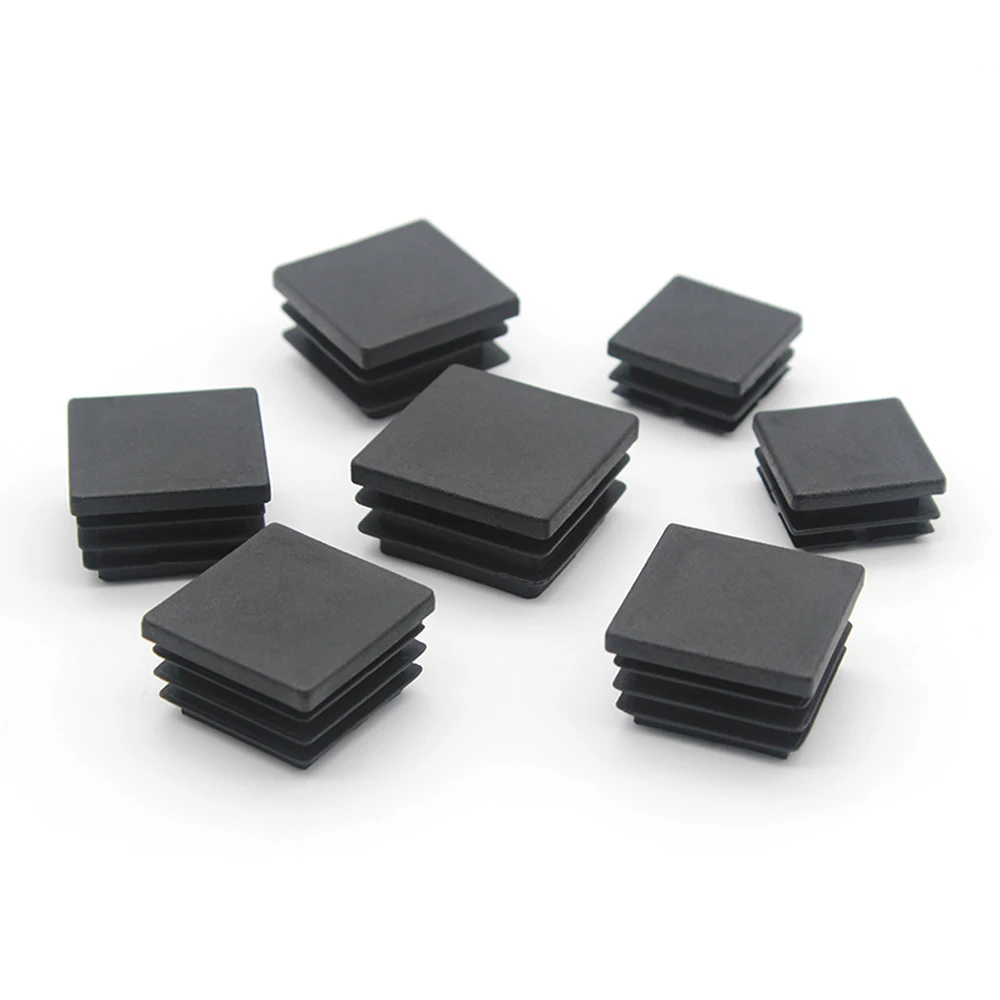 Square Plastic Black Blanking End Caps Furniture Leg Tube Pipe Inserts Plugs Bung Decorative Dust Cover 13x13mm-100x100mm
