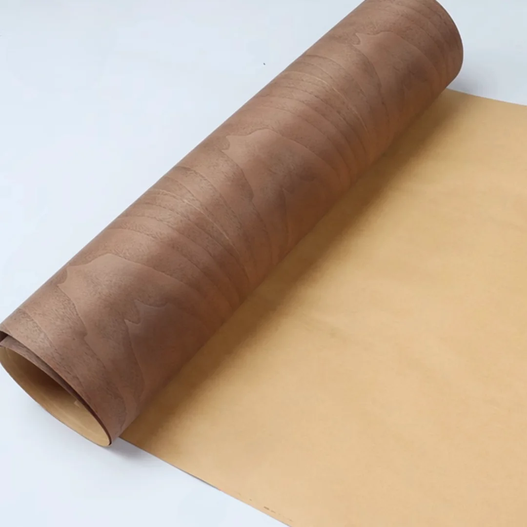 Length:2.5meter Width:580mm Thick :0.25mm Coffee Walnut Pattern Veneer Ideal for Furniture Car Interiors Decoration