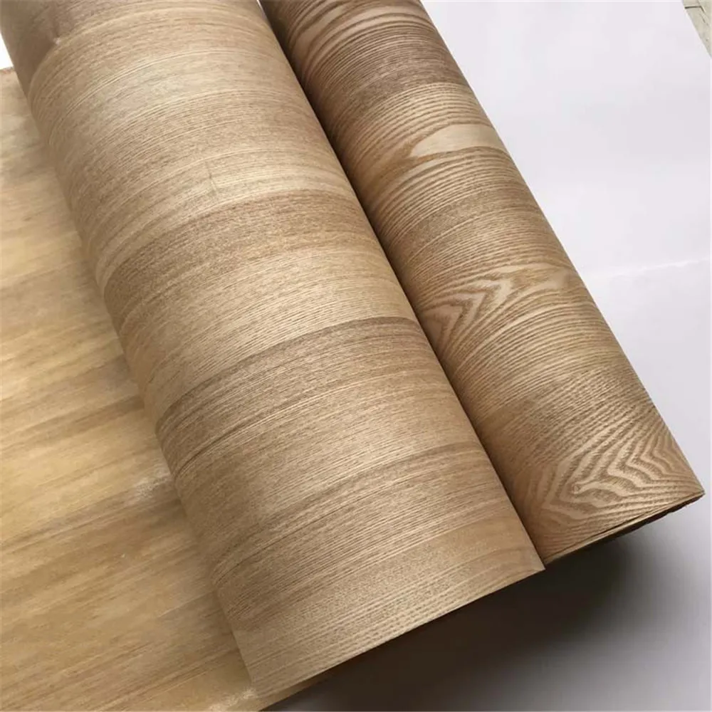 Natural Genuine Wood Veneer with non-woven Tissue Fraxinus Mandshurica Rupr. Manchurian Chinese Ash about 55cm x 2.5m C/C