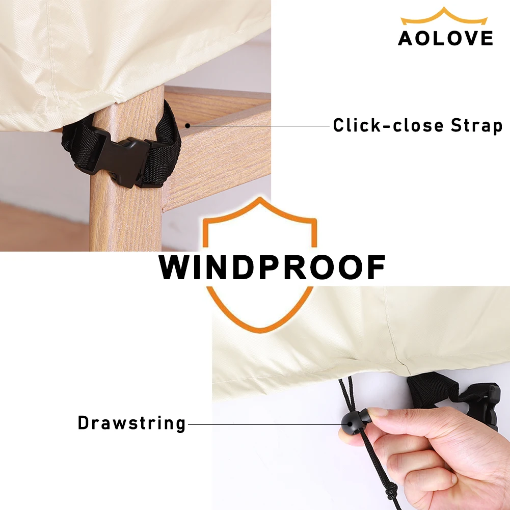 Beige Outdoor L Shape Corner Sofa Cover Waterproof Rattan Corner Furniture Cover V Shape Sofa Table Chair Protective Dust Covers