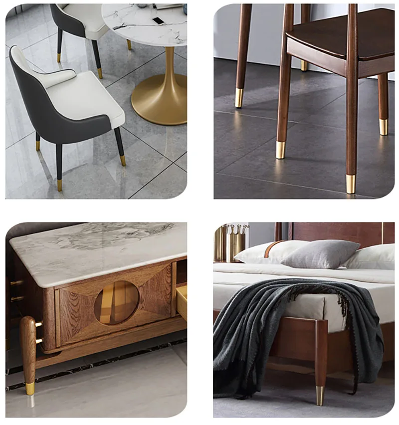 1 Piece Brass Chair Leg Cover Gold Metal Protector for Sofa Cabinet Taper Ferrules Bed Wardrobe Table Holder Accessory