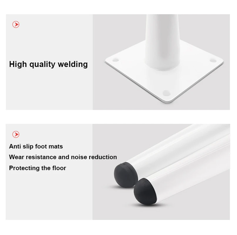 4Pcs Furniture Legs, White Metal Sofa Legs Modern Furniture Support Feet Replacement Leg for Couch Chair Ottoman Cabinet Table
