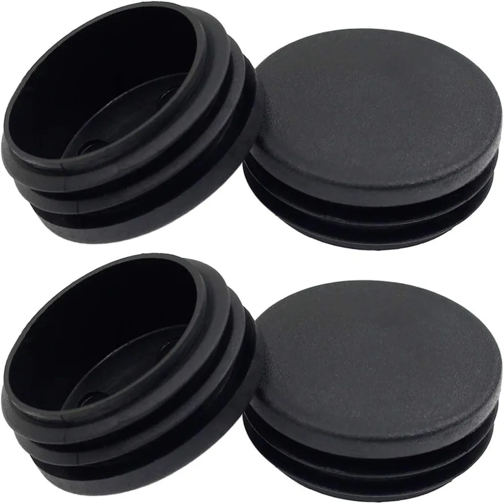 10pcs 1 3/4 Inch Round Plastic Plug Non-slip 45mm Round Pipe Tubing End Cap Plastic Plug Black End Cap Pipe Tubing