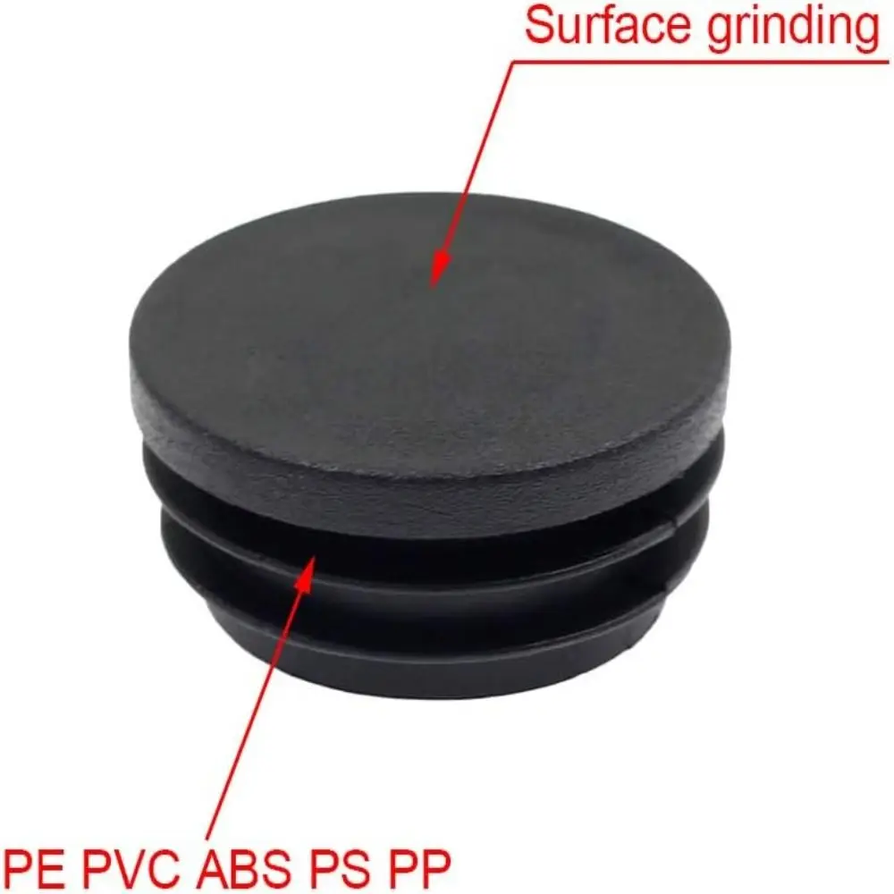 10pcs 1 3/4 Inch Round Plastic Plug Non-slip 45mm Round Pipe Tubing End Cap Plastic Plug Black End Cap Pipe Tubing