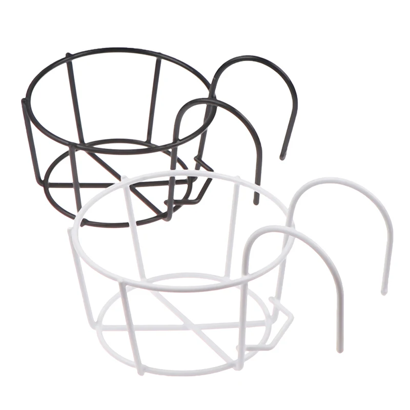 Garden Hanging Plant Iron Racks Balcony Round Flower Pot Rack Railing Fence