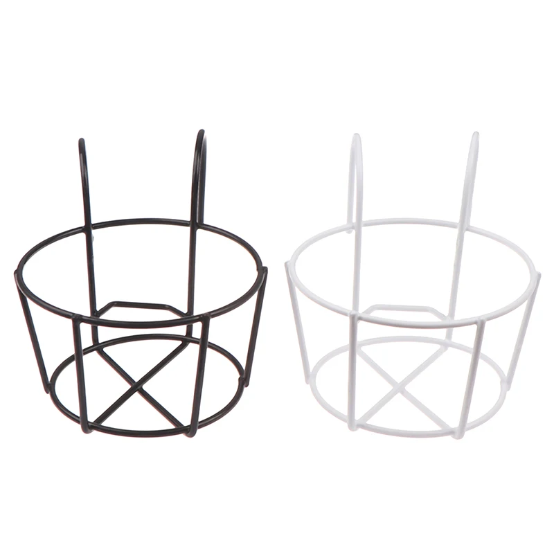 Garden Hanging Plant Iron Racks Balcony Round Flower Pot Rack Railing Fence