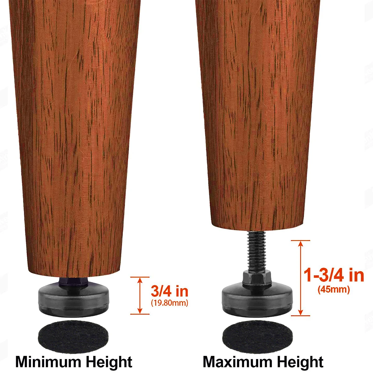 Furniture Adjustable Bolt Chair Feet level Floor Protector leg Pad Base Sofa Cabinet Table Mute damping anti-skid Sofa Raiser