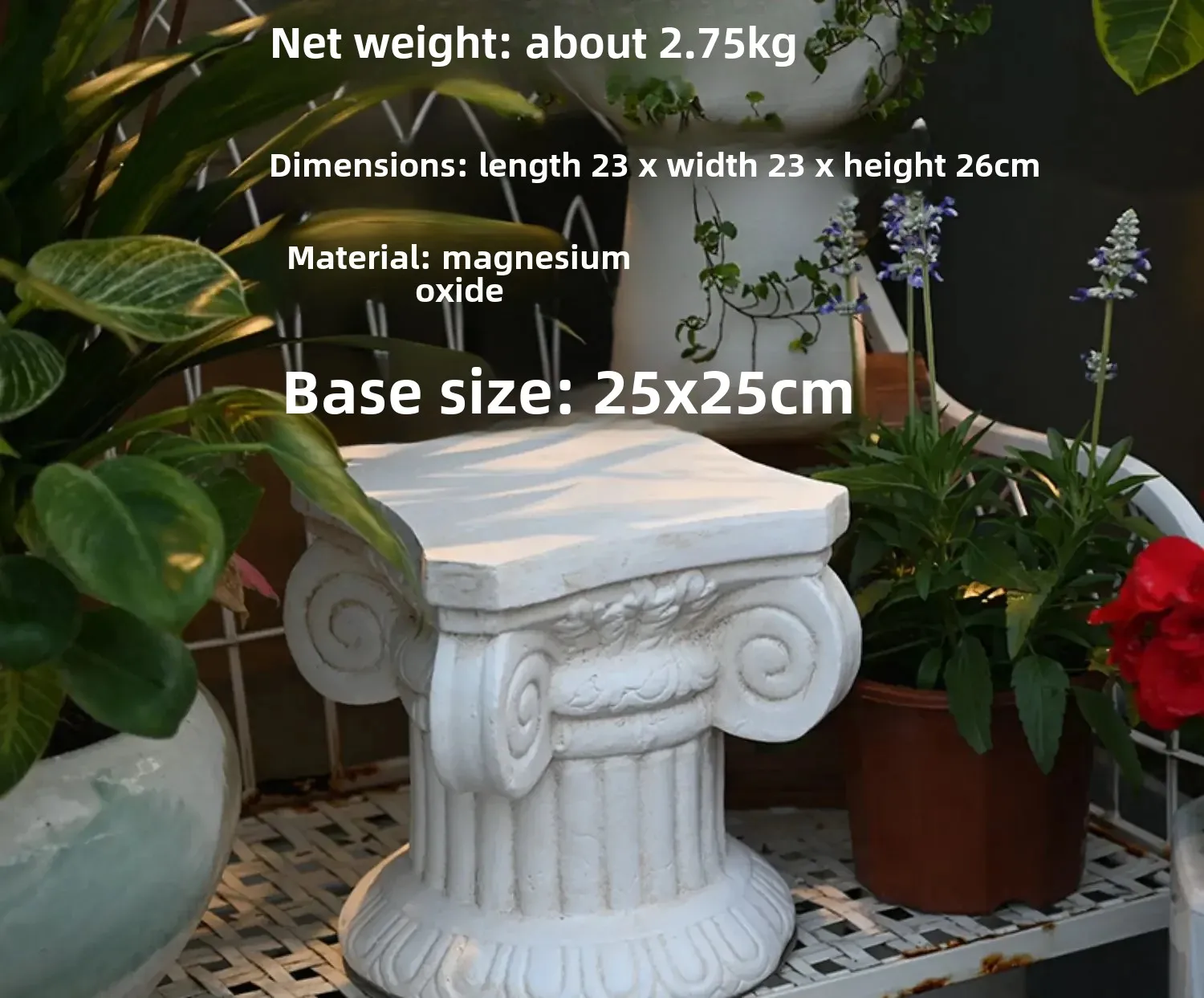 European Roman Column Flower Base, Retro Creative Plant Rack, Courtyard Balcony Display Stand, Photography Props, Wedding Decor
