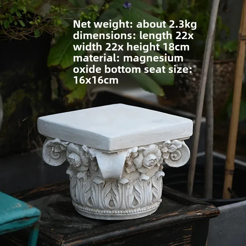 European Roman Column Flower Base, Retro Creative Plant Rack, Courtyard Balcony Display Stand, Photography Props, Wedding Decor