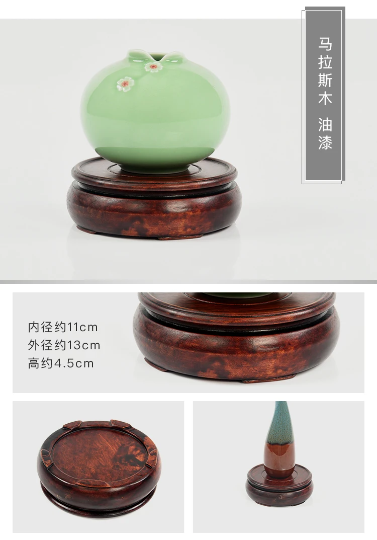 Vintage Wooden Carved Flower Pot And Vase Display Base Mini Sculpture Handicraft Display Stand Garden Plant Fish Tank Stand