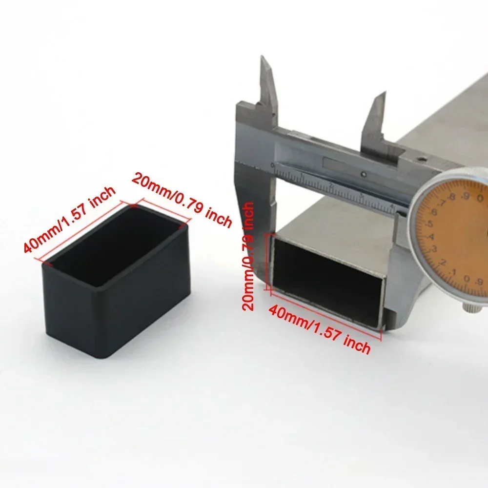 20*40mm square tube soft coat Mechanical equipment foot non-slip foot cover pad square tube plug scalp plug