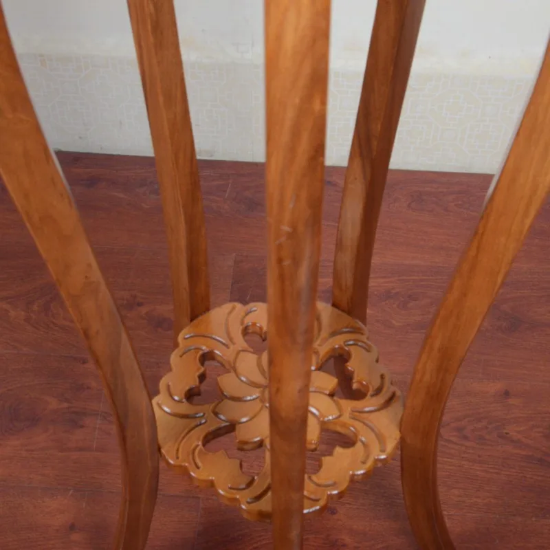 Chinese Antique Flower Rack Living Room Floor Standing Plant Rack Multi-layer Green Ivy Display Base Wooden Bonsai Pots Stools