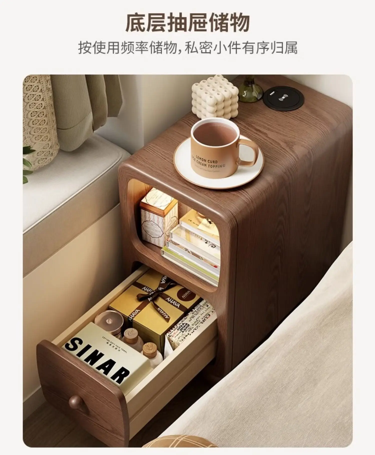 Girl Cute Nightstand Minimalist Woman Space Saving Luxury Bedside Table Modern Decoration Mesitas De Noche Furniture Bedroom