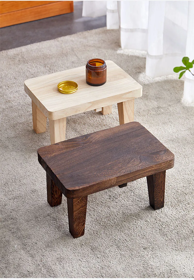 Household Living Room Stool Japanese Style Small Stools Adult Shoe Changing Stool Modern Minimalism Wooden Ottoman 가구