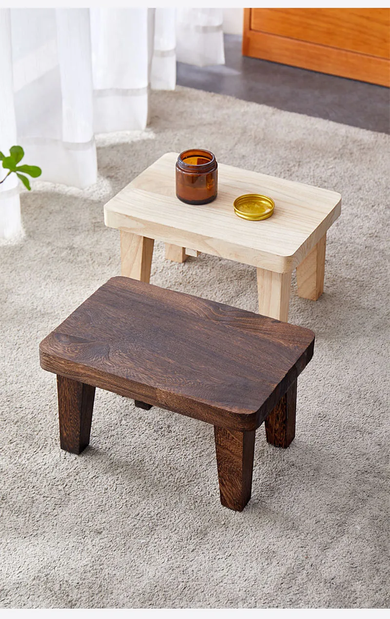 Household Living Room Stool Japanese Style Small Stools Adult Shoe Changing Stool Modern Minimalism Wooden Ottoman 가구