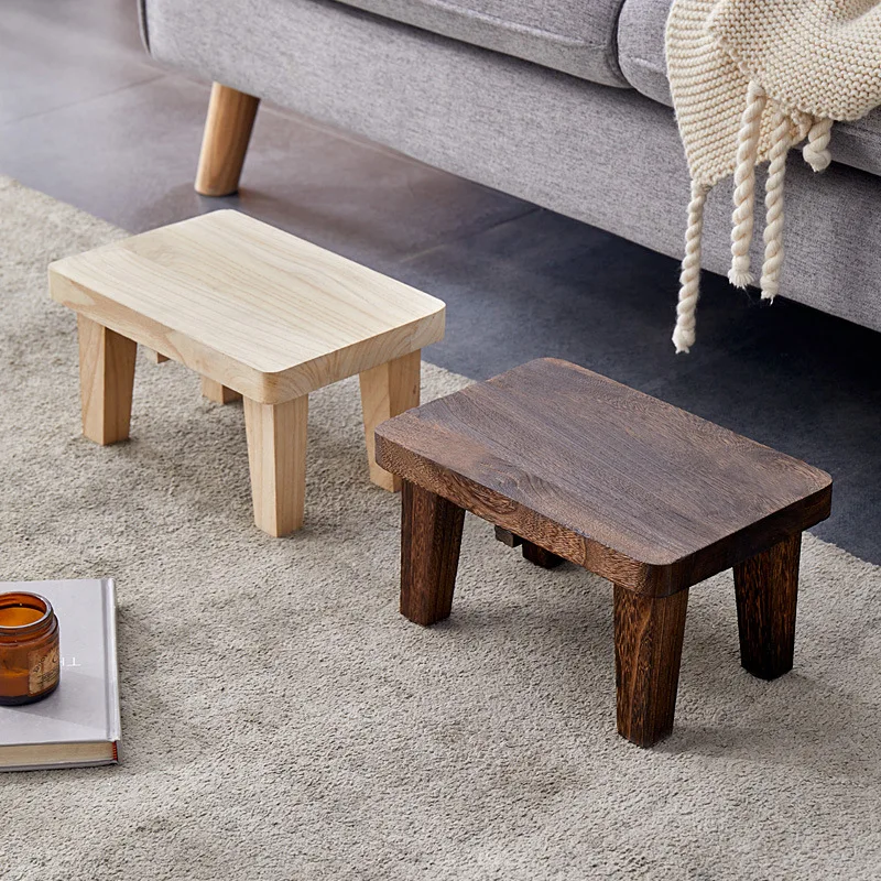 Household Living Room Stool Japanese Style Small Stools Adult Shoe Changing Stool Modern Minimalism Wooden Ottoman 가구