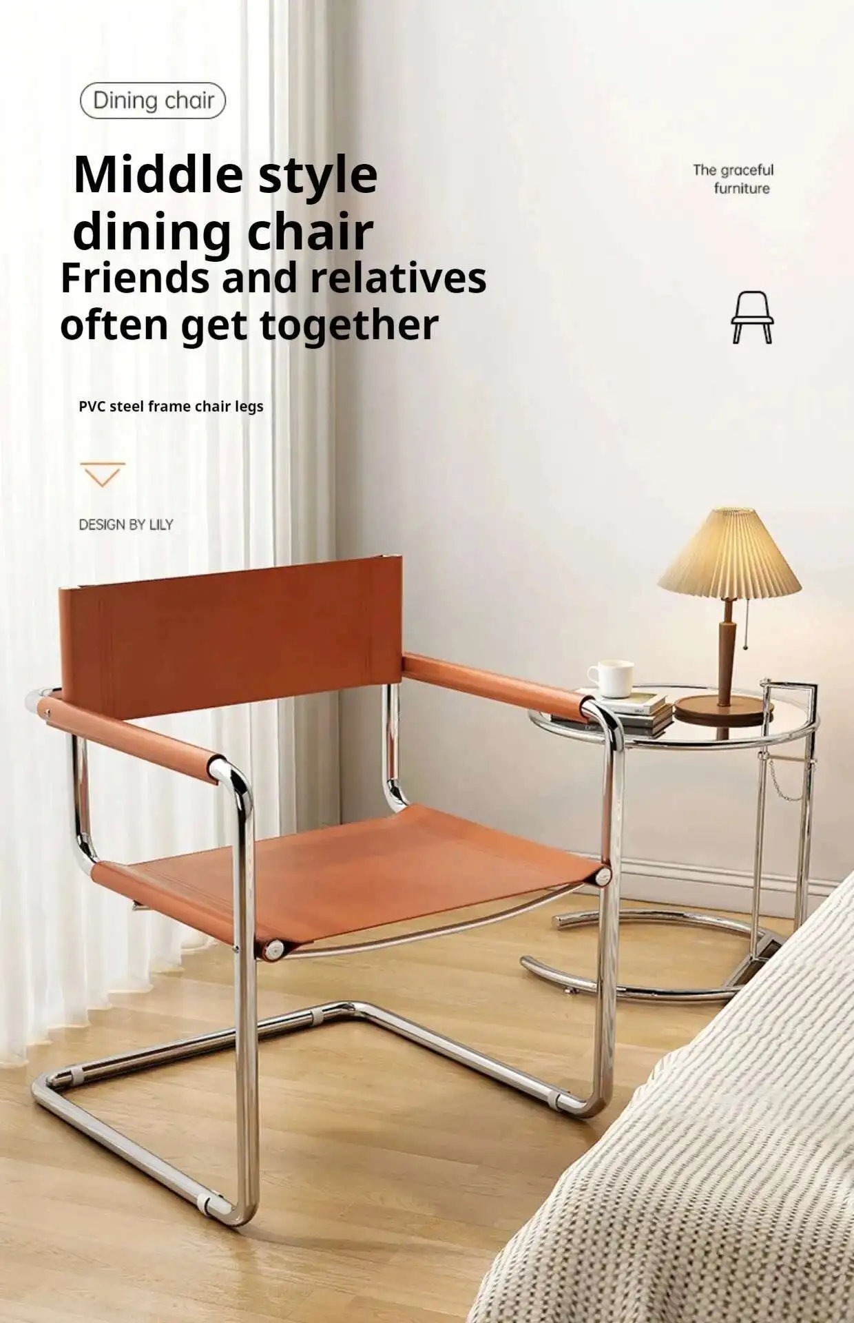 Black Dinning Chairs Stainless Steel Black Metal Balcony Bedroom CasualChair Leather Lounge Silla De Comedor Library Furniture