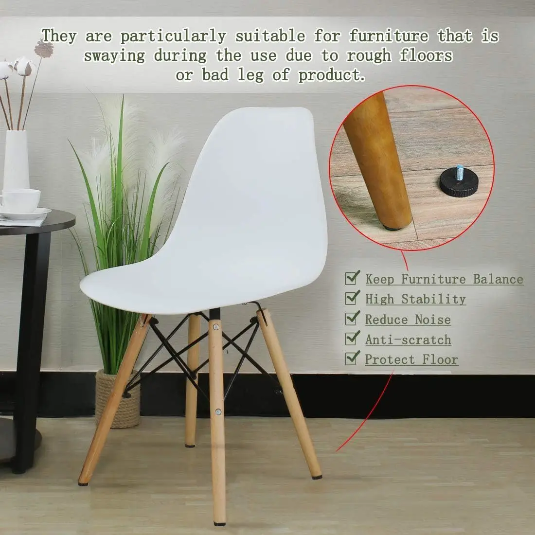 16pcs Adjustable Leveling Chair Leg Feet M8 Furniture Mat Screw-in Base Sofa Bed Cabinet Table Floor Protector Anti-slip Pad