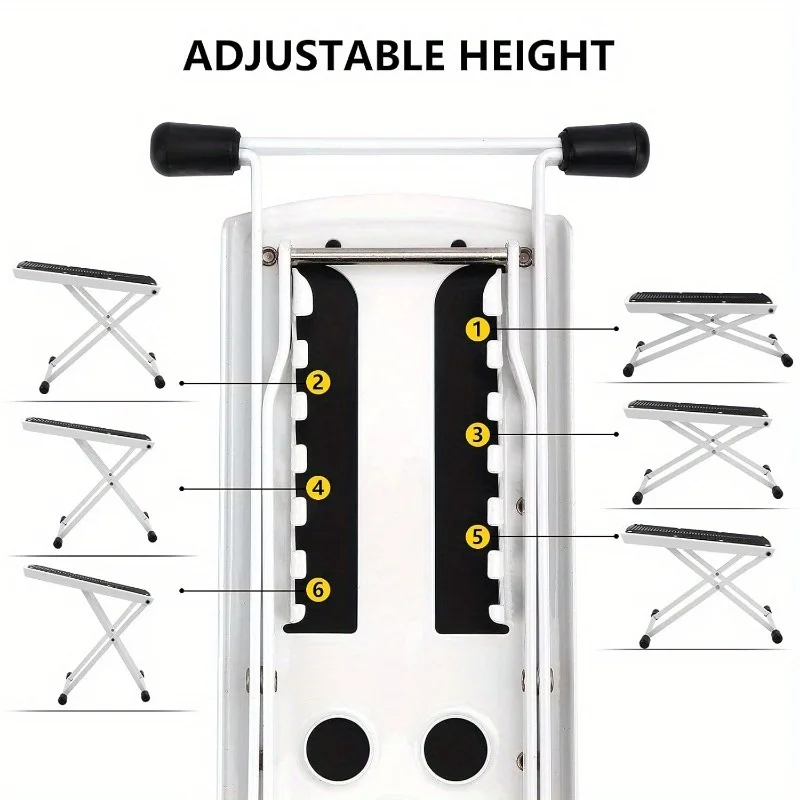 Folding Foot Rest 6-Height Adjustable Single Footstool Beauty Salons Home Pedicures Toe Nail Bath Beauty Tool Lazy Furnishings