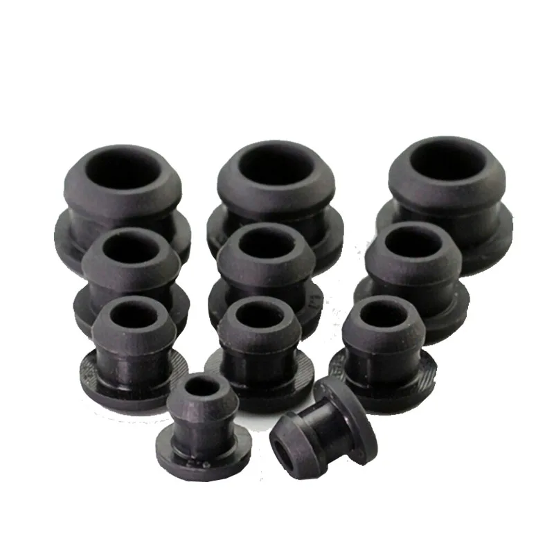 Black Silicone Rubber Hole Caps 2.5mm-50.6mmSeal Stopper Snap-on T Type Plug Cover Gasket Blanking End Cap