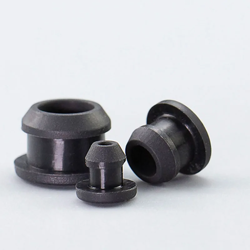 Black Silicone Rubber Hole Caps 2.5mm-50.6mmSeal Stopper Snap-on T Type Plug Cover Gasket Blanking End Cap