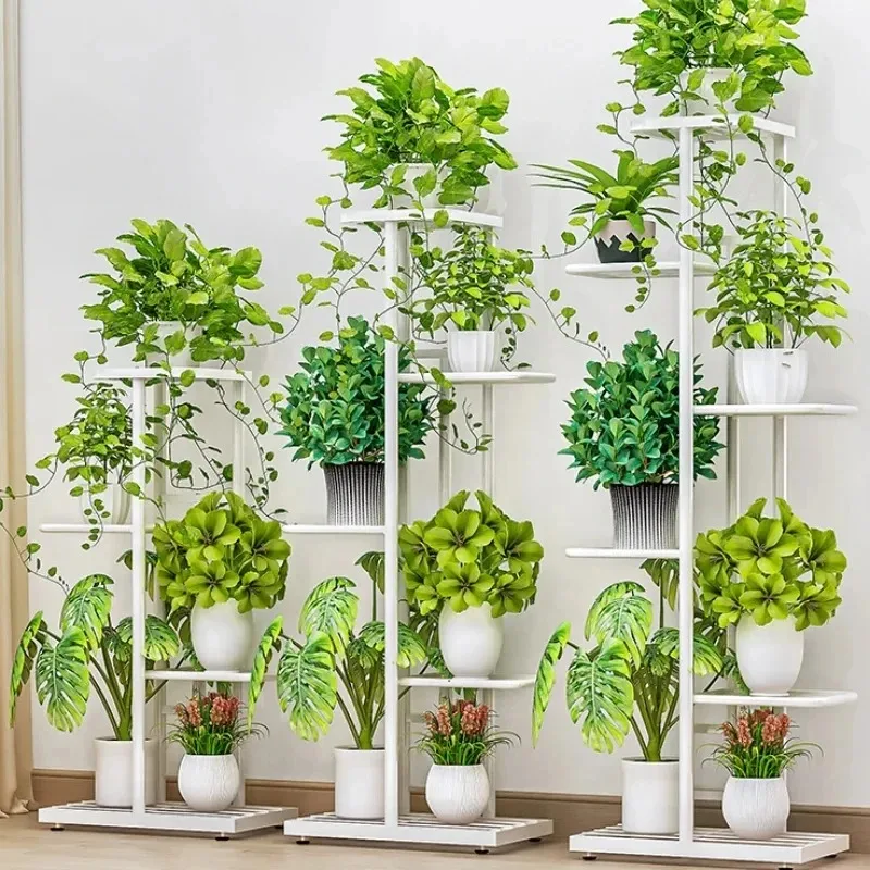 Iron Plant Stand Flower Shelves Pots Display Tray Stand for Flowers Plant Pot Holder Home Balcony Garden Decoration Organizer