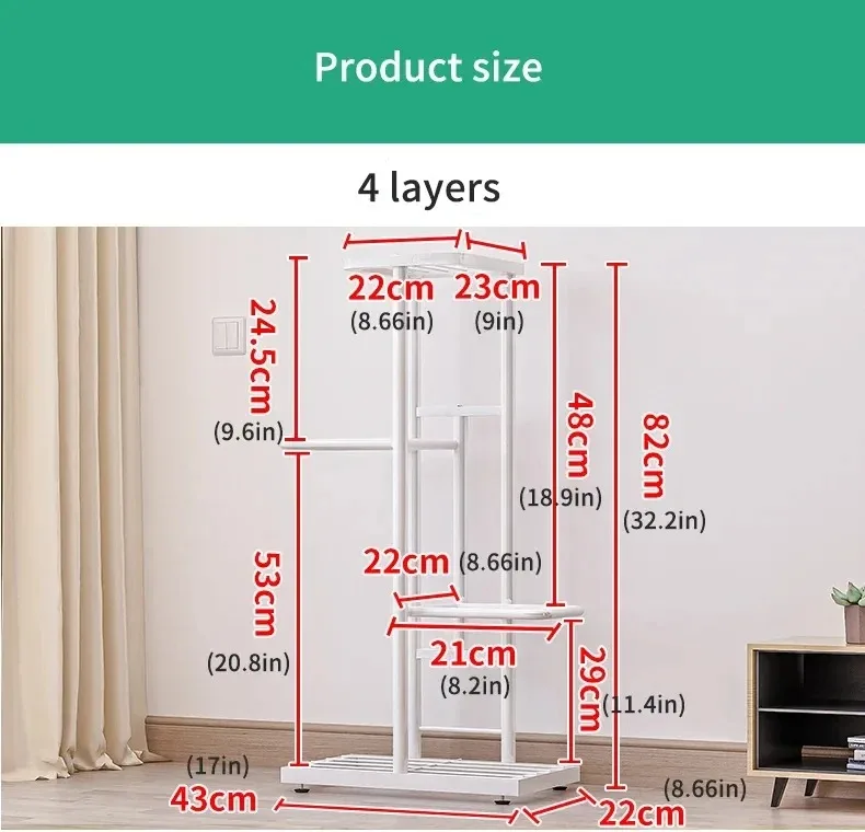 Iron Plant Stand Flower Shelves Pots Display Tray Stand for Flowers Plant Pot Holder Home Balcony Garden Decoration Organizer