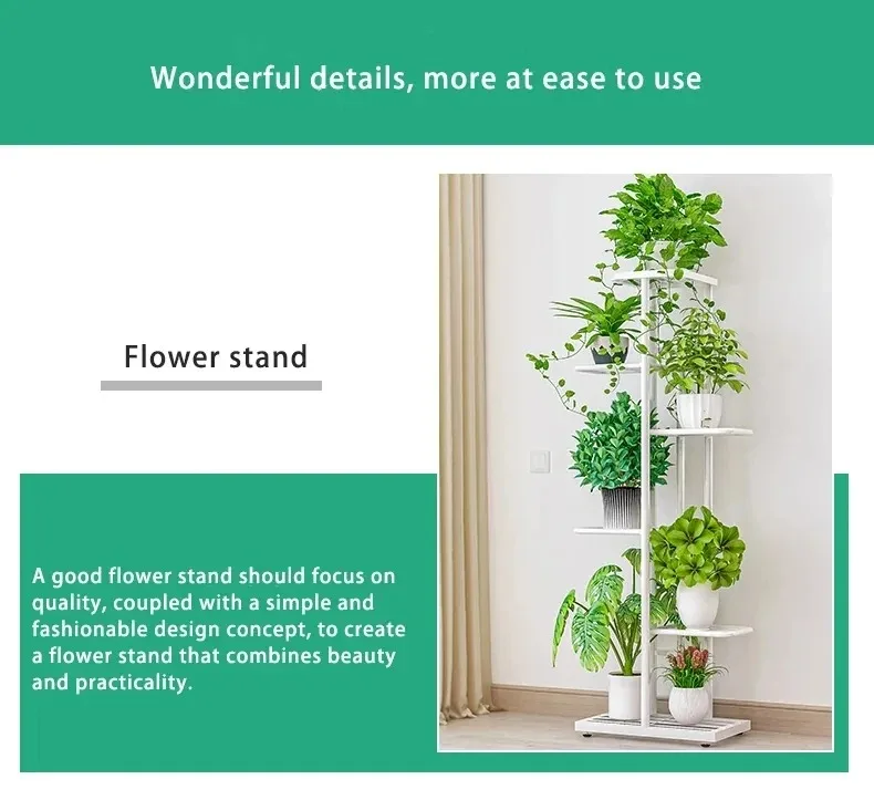 Iron Plant Stand Flower Shelves Pots Display Tray Stand for Flowers Plant Pot Holder Home Balcony Garden Decoration Organizer