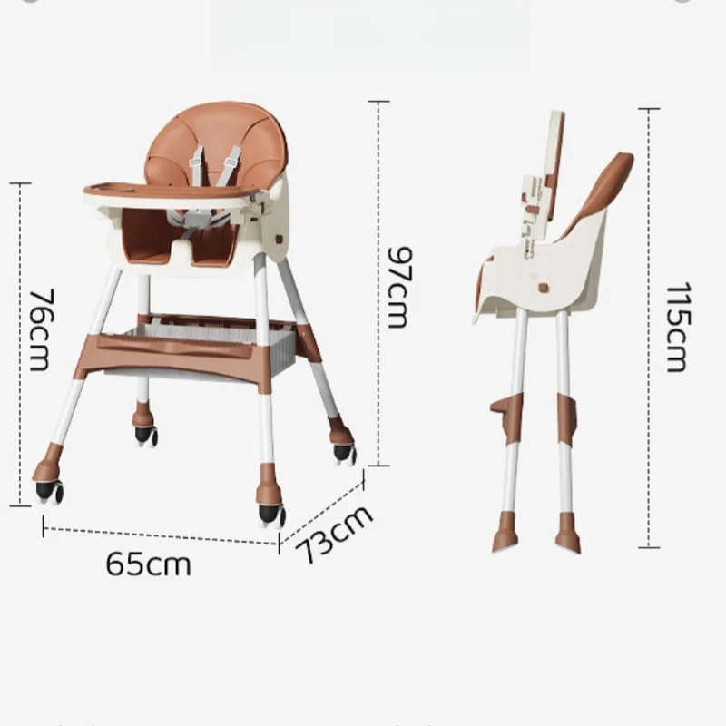 Multi-functional Baby Dining Chair Adjustable Foldable Children's Dining Chair Convenient Baby Recliner Household Portable Chair