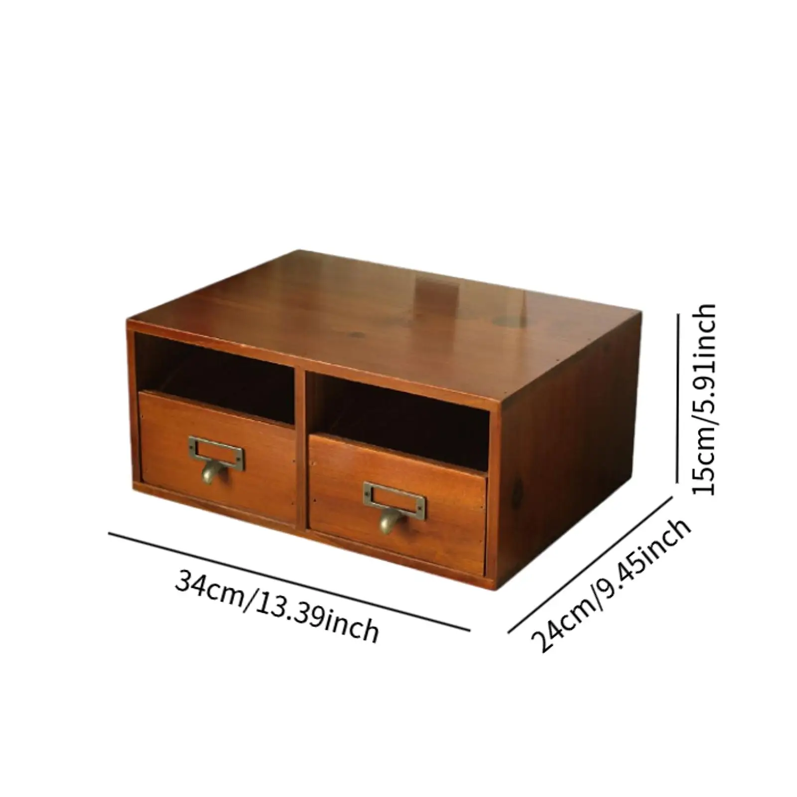 Wooden Makeup Cosmetic Skincare Organizer with Lid and Drawer Desk Riser Stand Vanity Drawer for Home Office Countertop Dresser