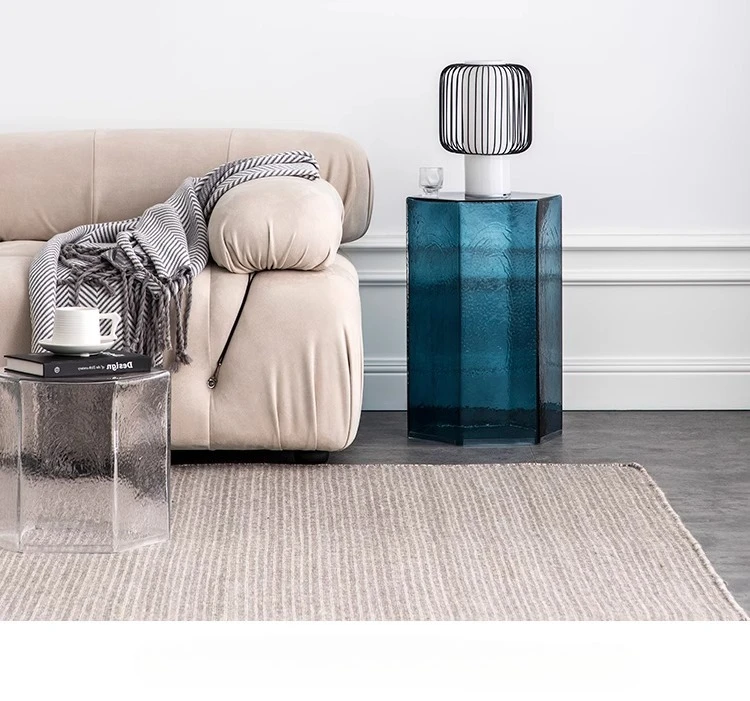 Nordic Light Luxury Glass Coffee Table Living Room Simple Modern Small Apartment Bedside Coffee Table Decoration Ornaments