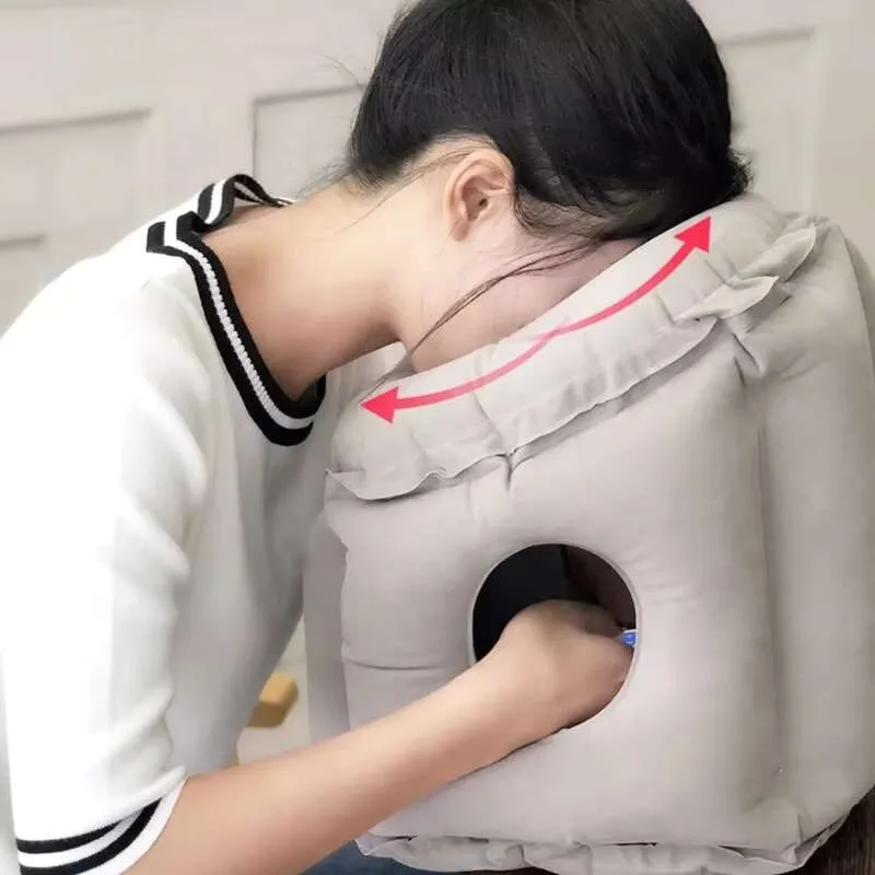 Inflatable Travel Air Pillow For Sleeping Avoid Neck Shoulder Pain Support Head Lumbar Rest Nap Headrest Airplane Car Office