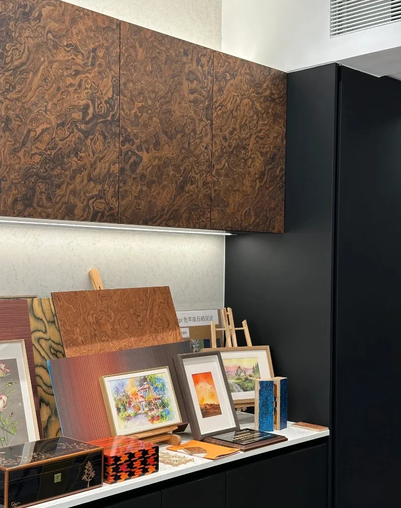 ALPI New Burl Wood Veneer Sheets Artistic Wood Patterns for Furniture Cabinet Doors Interiors Panel L: 2.5Meterx58cm T:0.3/0.5mm