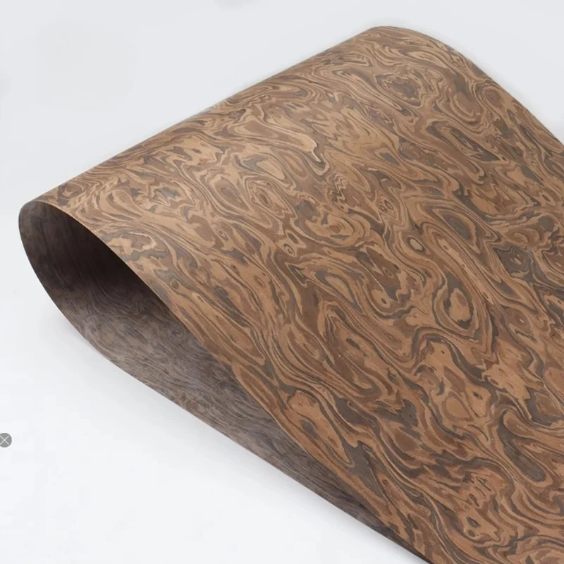 ALPI New Burl Wood Veneer Sheets Artistic Wood Patterns for Furniture Cabinet Doors Interiors Panel L: 2.5Meterx58cm T:0.3/0.5mm