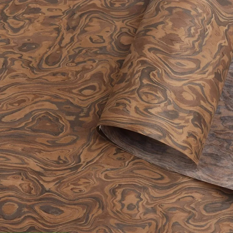 ALPI New Burl Wood Veneer Sheets Artistic Wood Patterns for Furniture Cabinet Doors Interiors Panel L: 2.5Meterx58cm T:0.3/0.5mm