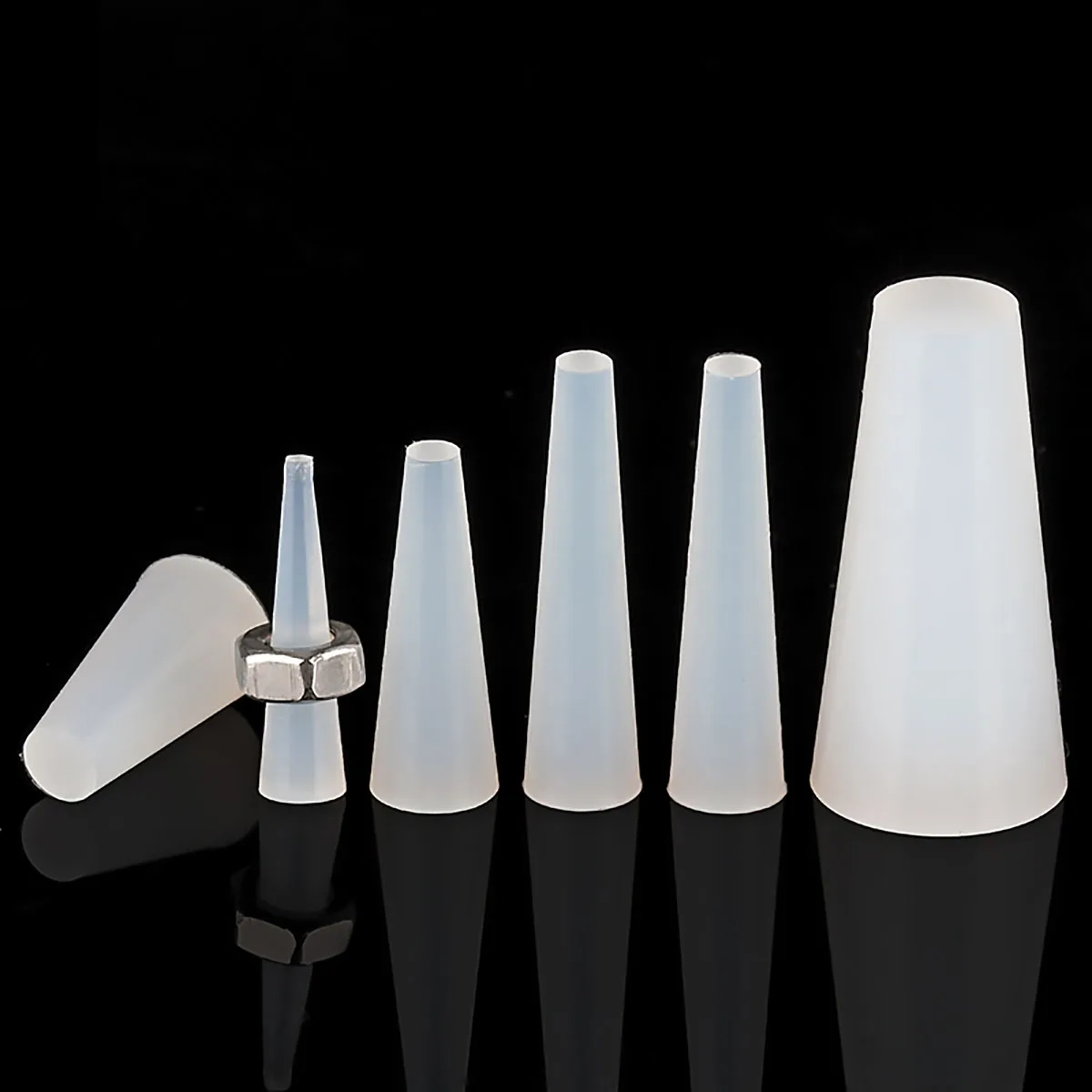 Conical Silicone Rubber Stopper HIGH TEMP Silicone Plugs Sealing Tapered Rubber Plug For Electroplating Paint