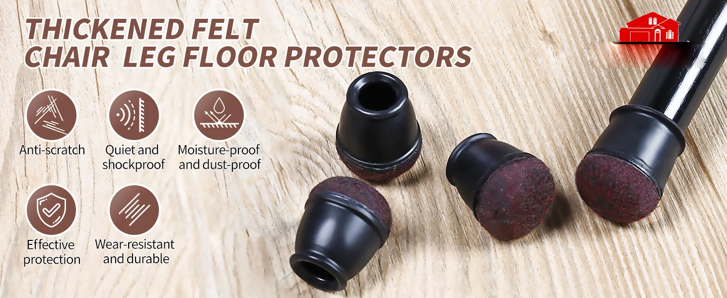 8PCS Round Chair Leg Floor Protectors Foot Cover Diagonal Silicone Furniture Black Table Feet for Hardwood Table Protect Floor