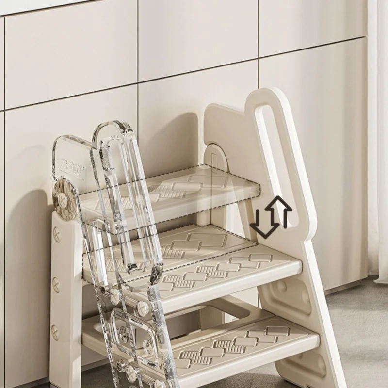 3-Step Bathroom Stool Children's Step Stool Kids Foldable Stool With Handles Anti-slip For Kids Toddler Non-slip Ladder