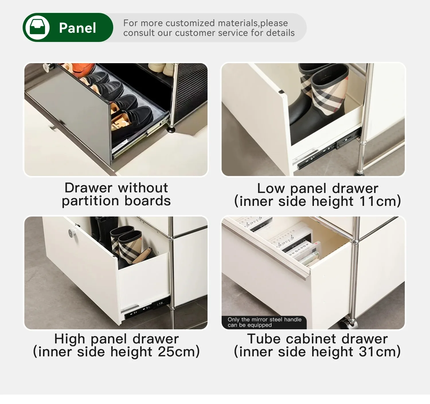 Stainless Steel Metal Nightstands Storage Cabinets Living Room Cabinets Bedroom Furniture