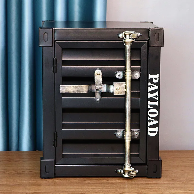 Design Nightstands Portable Luxury Industrial Style Container Cabinet Iron Art Aesthetic Living Room Creative Ornaments