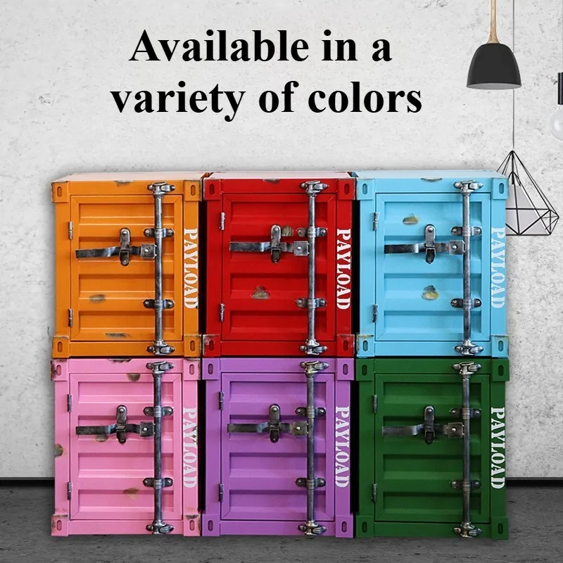 Design Nightstands Portable Luxury Industrial Style Container Cabinet Iron Art Aesthetic Living Room Creative Ornaments