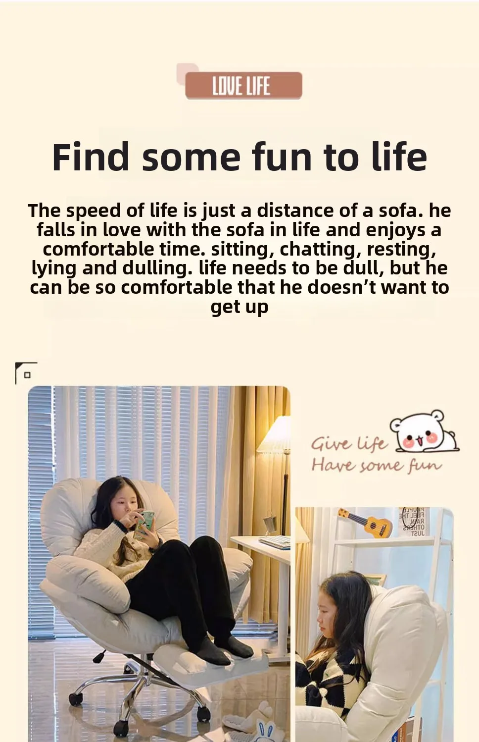 Restaurant Furniture Computer Chair Lazy Sofa, Chair Home Comfortable, Sedentary Study Backrest Bedroom Office Chair Living Room