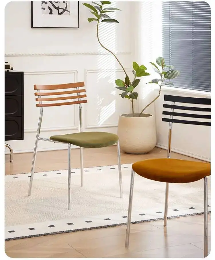 Italian Style Living Room Chair Restaurant Dining Chair Light Luxury Home Bedroom Backrest Stools Study Room Leisure Chairs