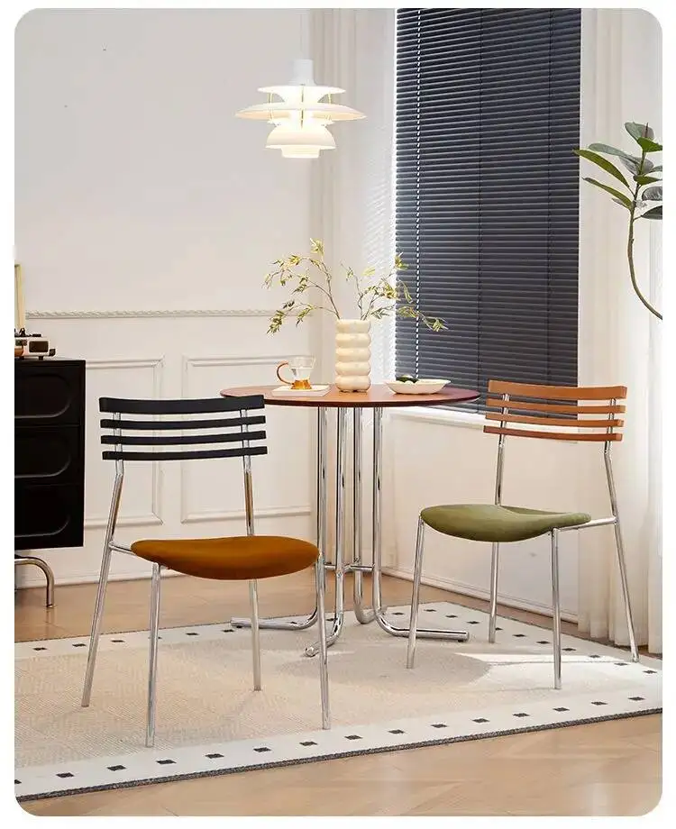 Italian Style Living Room Chair Restaurant Dining Chair Light Luxury Home Bedroom Backrest Stools Study Room Leisure Chairs