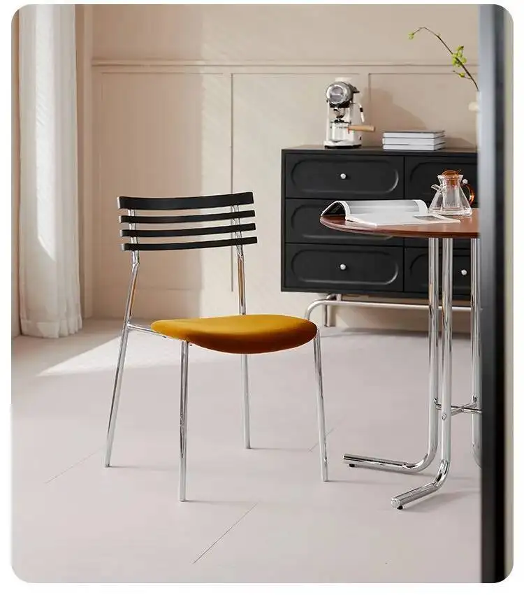 Italian Style Living Room Chair Restaurant Dining Chair Light Luxury Home Bedroom Backrest Stools Study Room Leisure Chairs