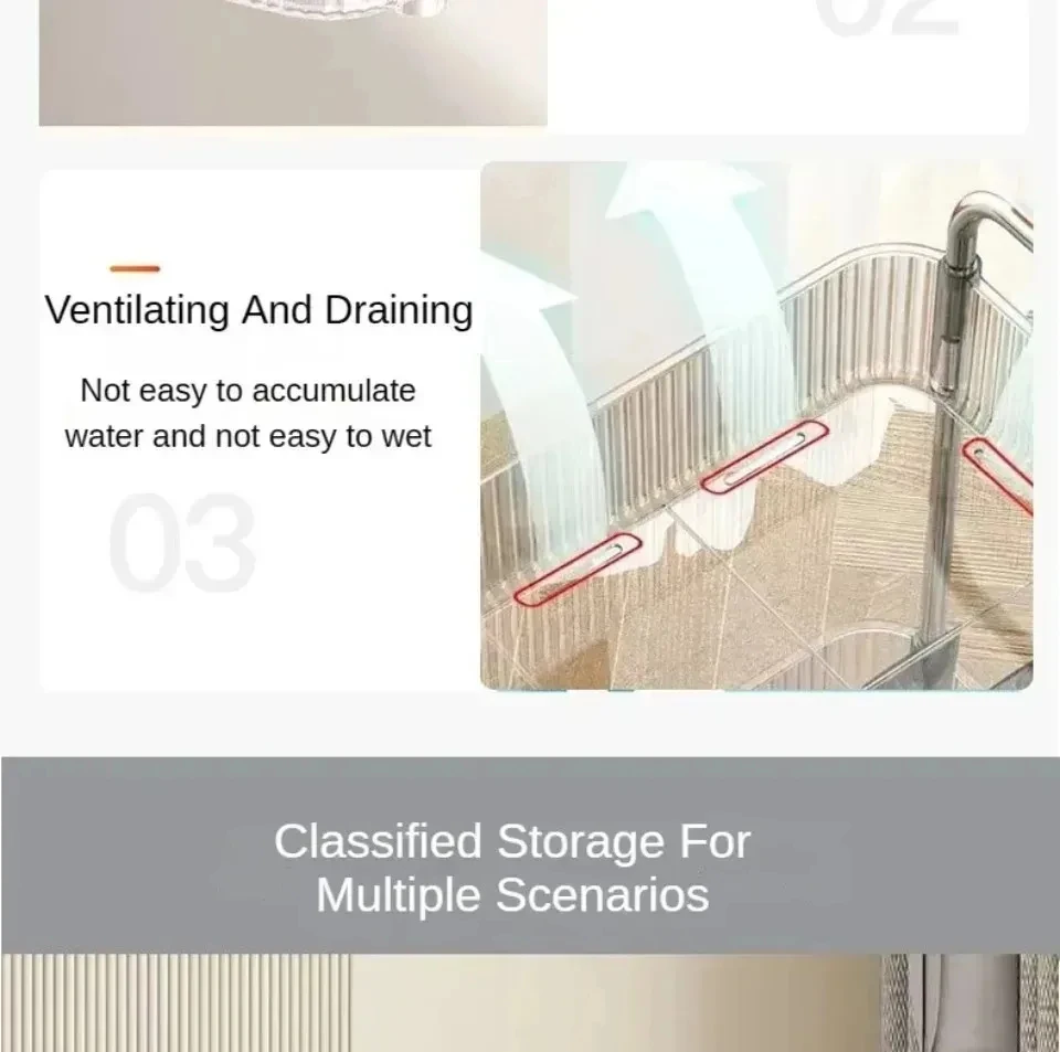 Mobile Storage Trolley 2/3/4 Tiers Acrylic Trolley With Wheel Multilayer Transparent Storage Rack Living Room Snack Storages